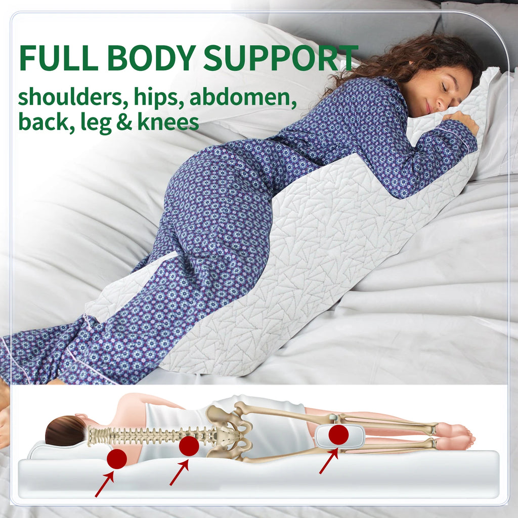 Memory Foam Body Pillow -Fluffy Body Pillows for Adults - 20x54 inch, White