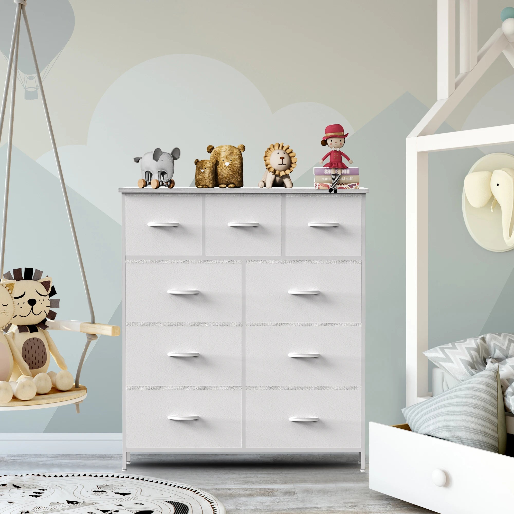 9 Storage Drawer Tall Chest Organizer