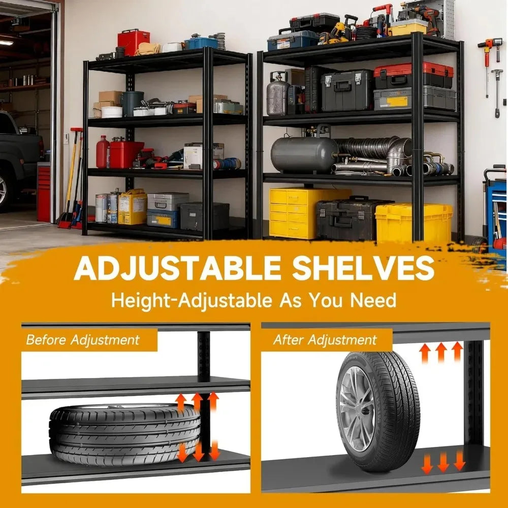72''H × 40''W Garage Shelving, Metal Shelving