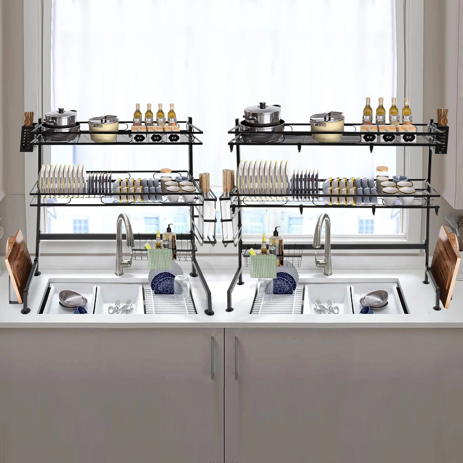2 Tier Over Sink Dish Drying Rack