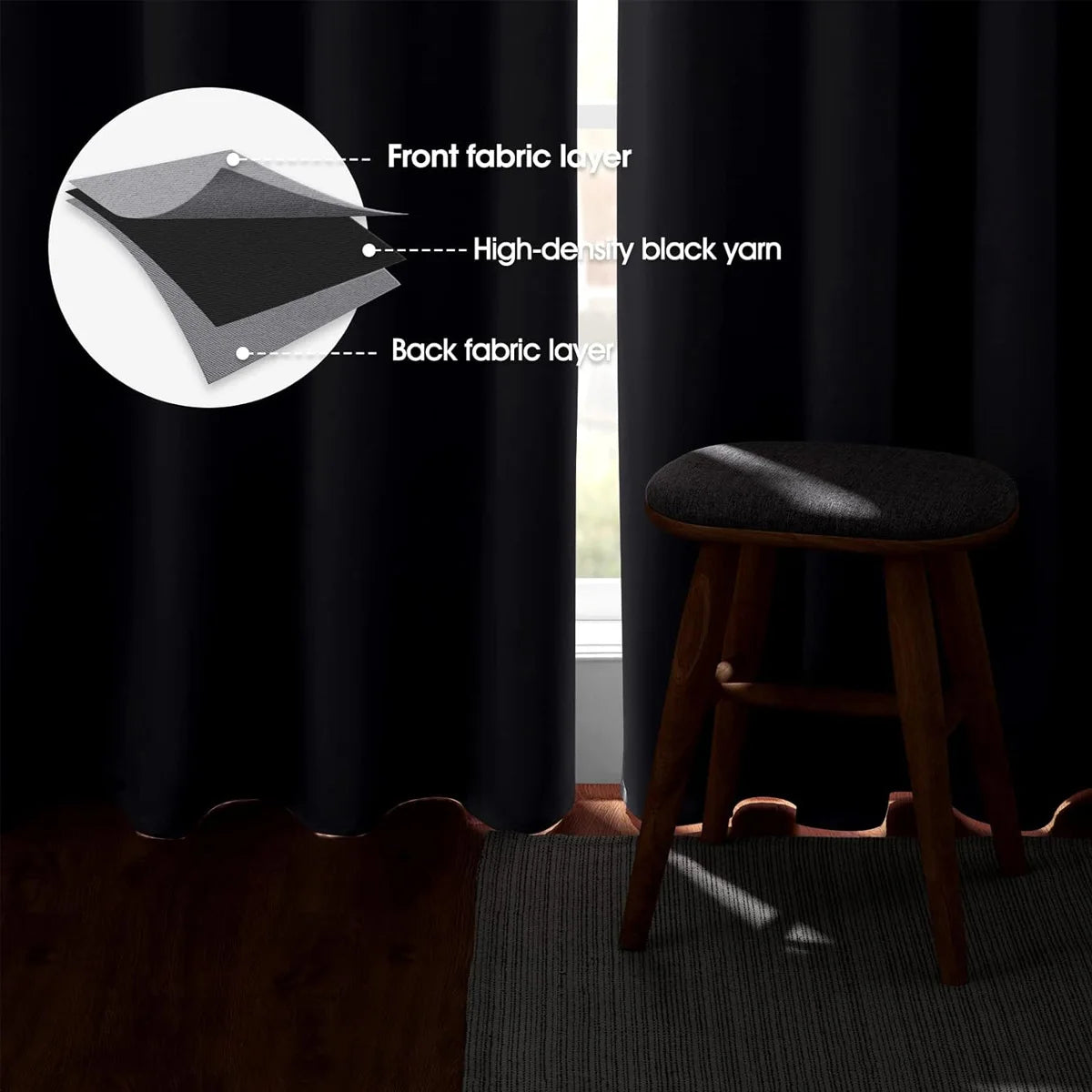 4PCS Blackout Curtains